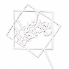 Топер, Серебро, HAPPY BIRTHDAY,1 шт.