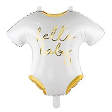 ПД Шар (20"/51 см) Фигура, Боди, HELLO BABY, Белый, 1 шт. в уп.